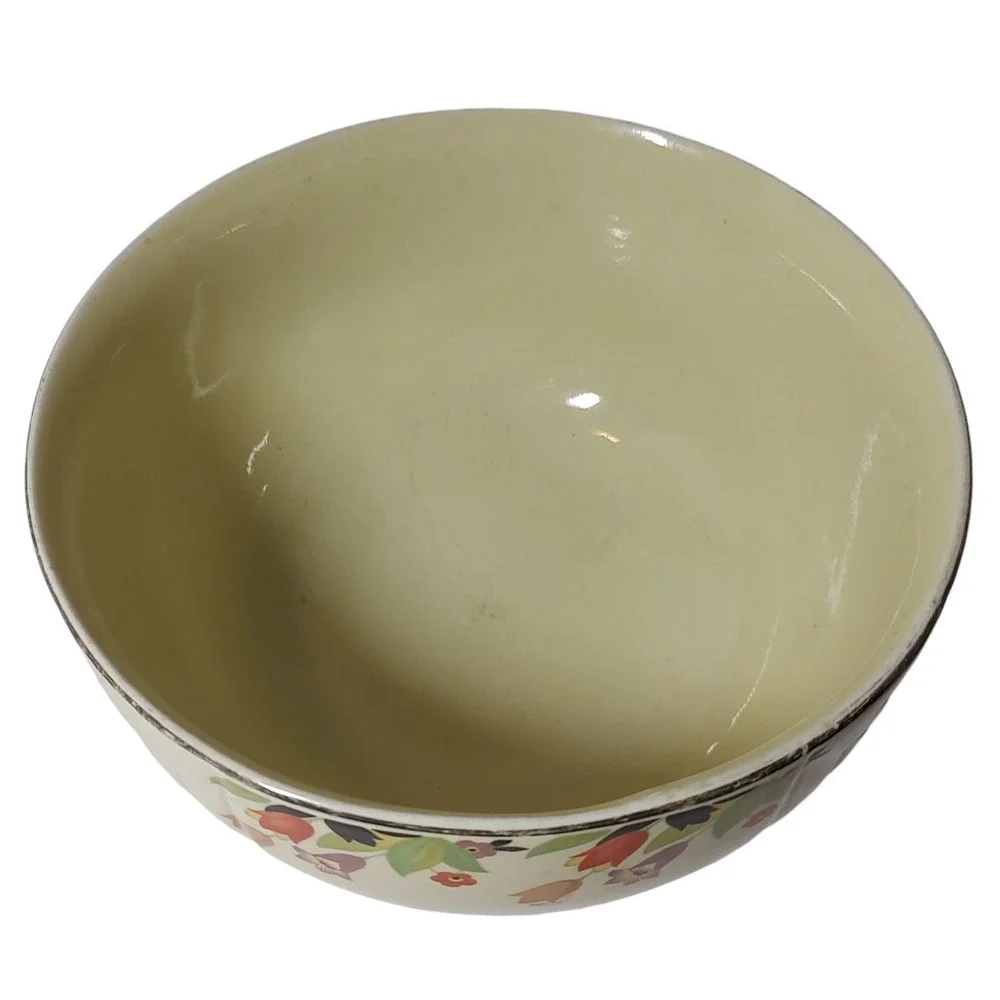 Halls Superior Mixing Bowl Crocus Quality Kitchenware Floral Pattern‎ Yellow SEE